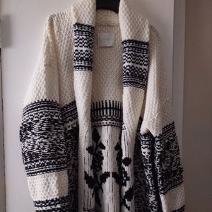 Lucky brand cardigan sweater Women's M black white